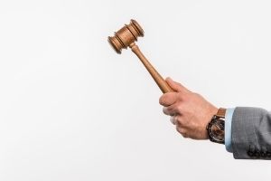 holding a gavel